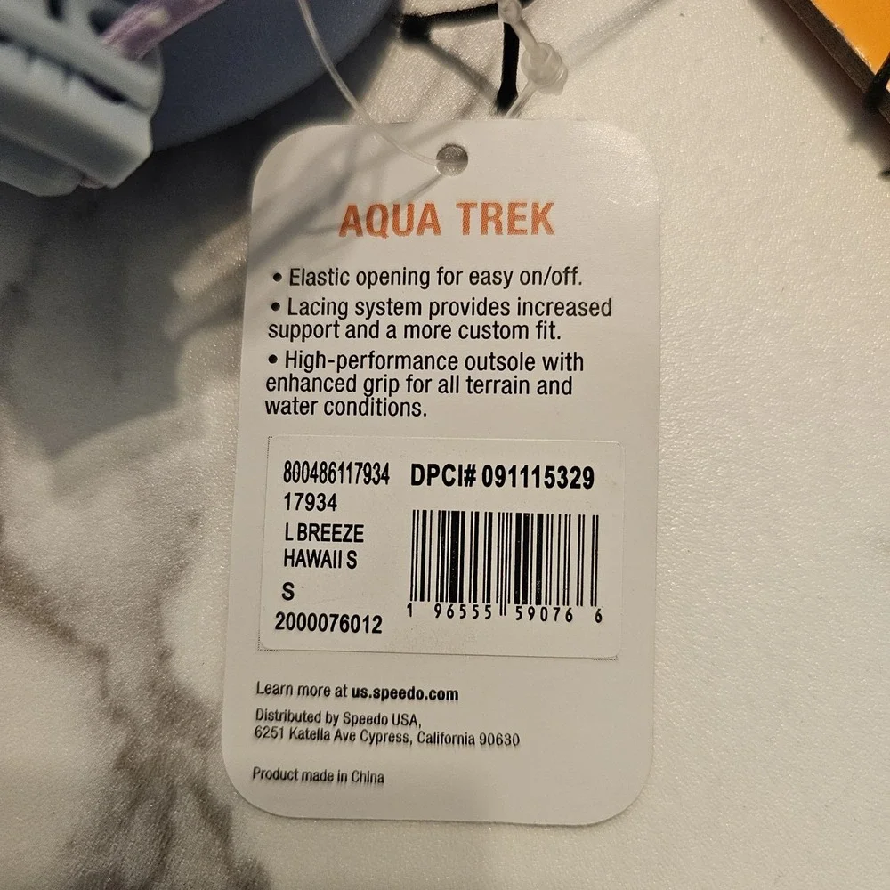 Speedo Aqua Trek Water Shoes Kids Junior Size 13-1 Lavender Breeze Hawaii NWT